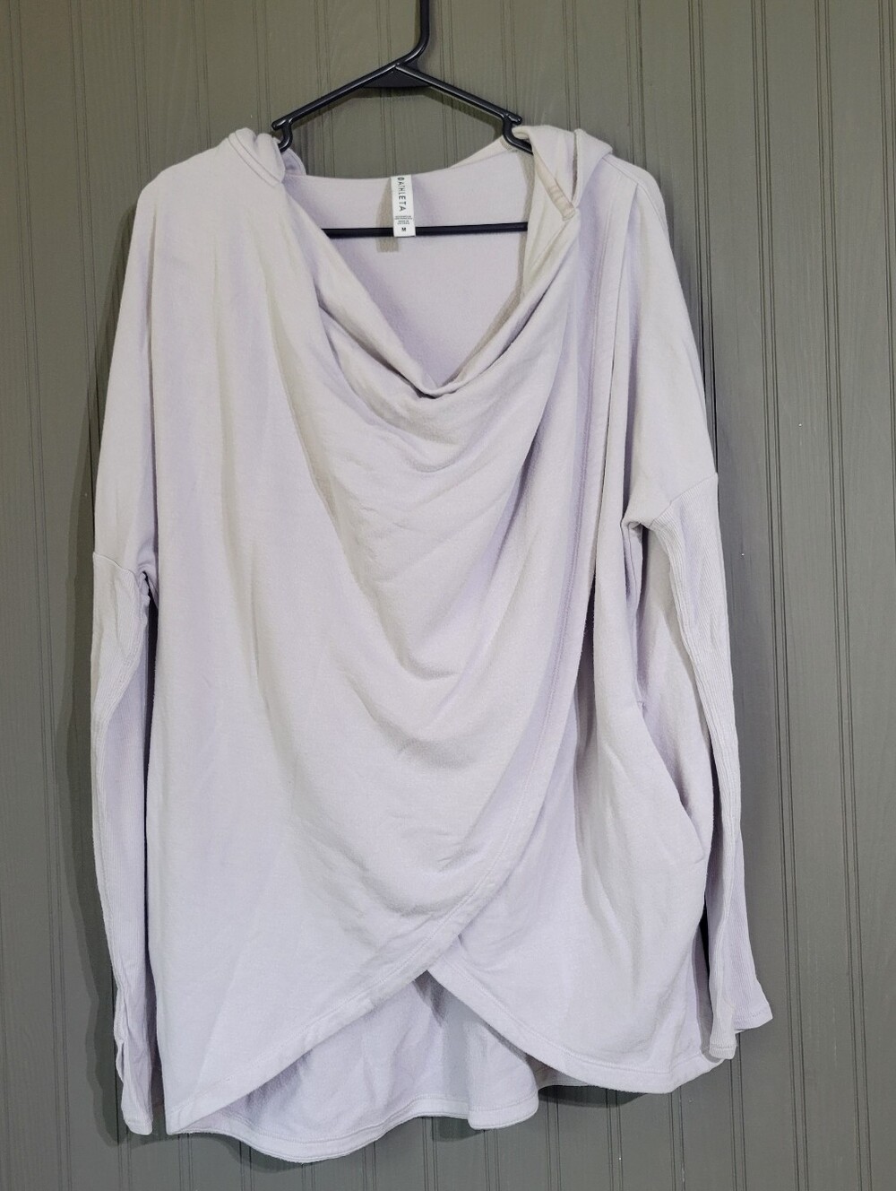 Athleta Purana Wrap Hooded Sweater Cowl Neck Twilight Lilac Women's Medium